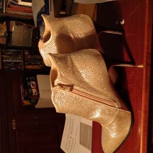 New Lady Couture Gold Sequin Ankle boots size 41